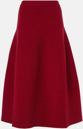 SIMKHAI Jennifer ribbed-knit midi skirt
