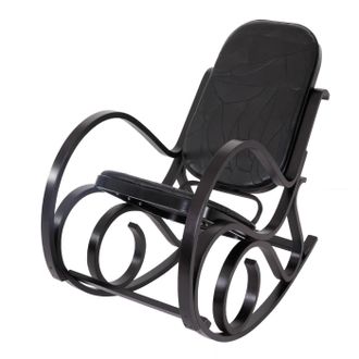 Hhg Mecedora M41, Sill&oacute;n Giratorio Sill&oacute;n Tv, Madera Maciza, Aspecto Nogal, Cuero Patchwork Negro
