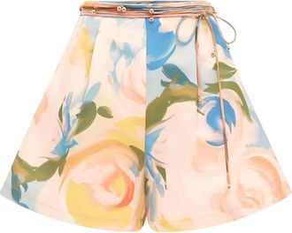 LEO LIN Vivian floral shorts - women - Polyester - 12 - Yellow