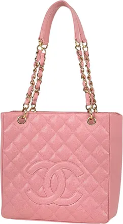 Chanel Matelasse Pink Grained Calfskin Tote Bag (Pre-Owned)