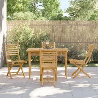 vidaXL Vidaxl - Sillas De Jard&iacute;n Plegables 4 Unidades Bamb&uacute; 43x54x88 Cm