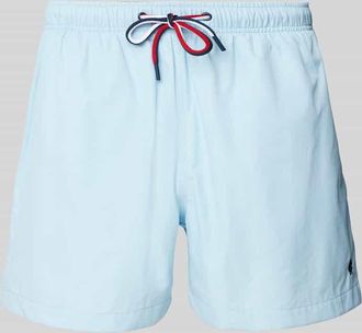 Mc Neal Relaxed Fit Badeshorts mit Logo-Stitching in Hellblau, Gr&ouml;&szlig;e L