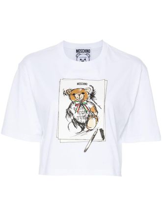 Moschino Top Teddy Bear crop - Bianco