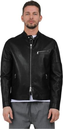 The Jack Leathers Geperforeerd leren jack - Heren - Leren en Su&egrave;de Jassen - Zwart - L - Jassen
