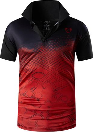 Jeansian Mens Short Sleeve Polo T-Shirts Wicking Breathable Running Training Sports Tee Tops LSL352 Black M