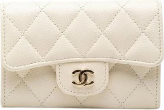 Chanel Pre-owned Wallets, female, White, Size: ONE SIZE Pre-owned Ap0214 Coin Purse