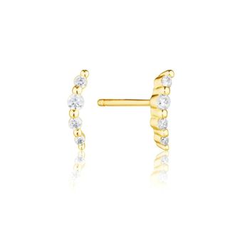Lily & Roo Gold Mini Ear Climber Diamond Style Stud Earrings