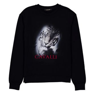 Roberto Cavalli Black Tiger Graphic Sweatshirt, Size X-Large