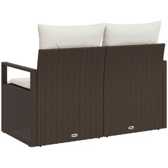 vidaXL Sof&aacute; De Jard&iacute;n Marr&oacute;n 120 X 62 X 69cm Rat&aacute;n Sint&eacute;tico Vidaxl
