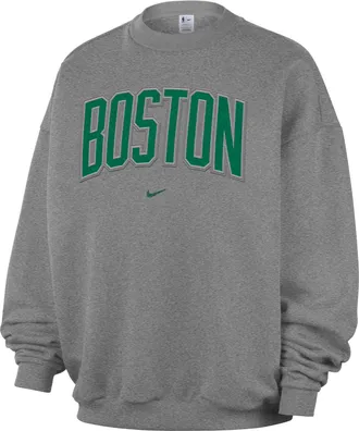Nike Mens Boston Celtics Standard Issue Fleece Crew in Grey | II6205-063