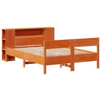 Berkfield Home Decorative Bookcase Bed without Mattress Wax Brown 140x200cm Soli | Size: 140x200 cm
