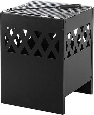 Beliani Beliani - Riscaldatore per braciere quadrato in acciaio Nero da giardino Shiga