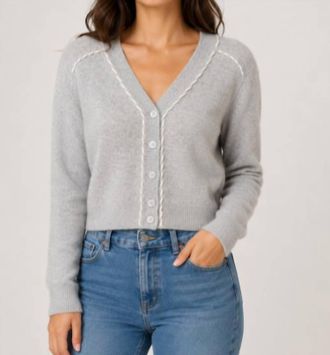 Autumn Cashmere V Neck Cardigan With Lacing In Sweatshirt