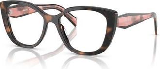 Prada 53mm Cat Eye optical glasses in Tortoise at Nordstrom