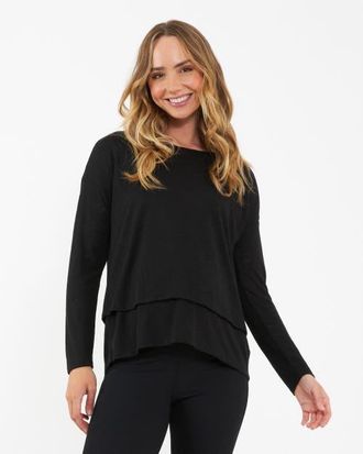 Ripe Jazmin Long Sleeve Nursing Top Black at Nordstrom, Size Xx-Large Au