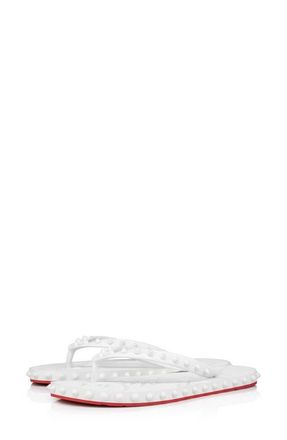 Christian Louboutin Super Loubi Flip Flop in White at Nordstrom, Size 10Us