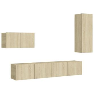 vidaXL Vidaxl - Set di Mobili Porta tv 4 pz Rovere Sonoma in Legno Multistrato