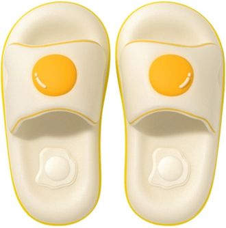 Generic Fried Egg Slippers, Original Egg Slippers For Men And WomenThick-Soled Home Bathroom Beach Sandals Non-Slip (Cream Yellow, Adult, Women, 7.5, Numeric 