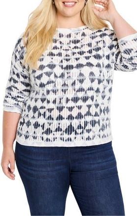 Nic+Zoe Cotton Open Stitch Sweater in Indigo Multi at Nordstrom Rack, Size 1X
