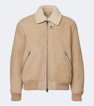 Canali Giacca blouson in suede con shearling