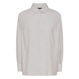 Elena Miro Shirts, female, White, M, Black Cotton Shirt