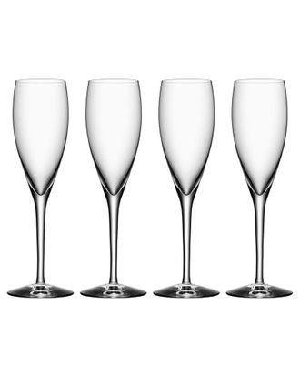 Orrefors Set Of 4 More Champagne Flutes