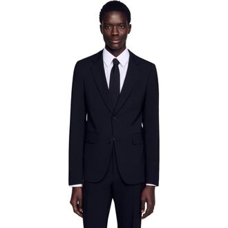 Sandro Virgin wool suit jacket in Black at Nordstrom, Size 46 Eu