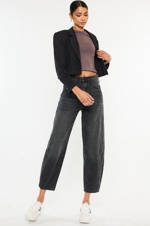 Kancan Ivy Ultra High Rise Balloon Fit Jeans in Dark Gray at Nordstrom, Size 31