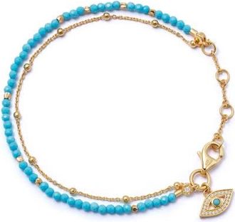 Astley Clarke Gold Fine Biography Turquoise Evil Eye Bracelet at Nordstrom