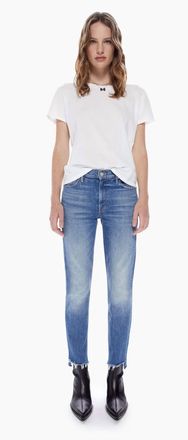 Mother Dazzler Mid-Rise Ankle Fray Jeans In Something To Remember