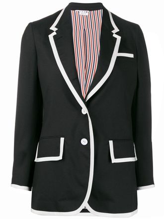 Thom Browne Super 120s plain weave jacket - women - Wool - 38 - Black