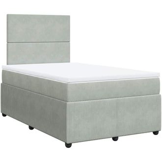vidaXL Cama Box Spring Con Colch&oacute;n Terciopelo Gris Claro 120x200 Cm