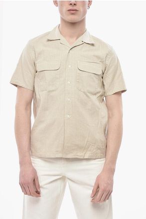 Beams Plus Cotton-Linen Short-Sleeve Shirt With Double Pocket size S