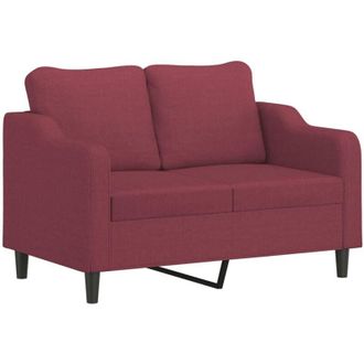 vidaXL Sof&aacute; De 2 Plazas De Tela Rojo Tinto 120 Cm Vidaxl