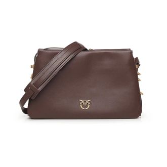 Pinko Triplet Mini Crossbody Tas - Dames - Schoudertassen - Bruin - ONE Size - Leer - Tassen