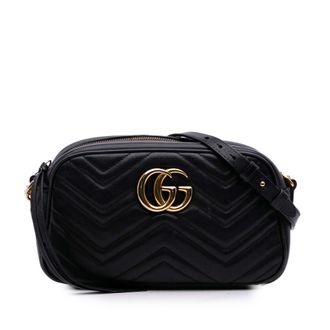 Gucci Pre-owned Womens Marmont Shoulder Bag - Black Leather - One Size
