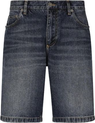 Dolce & Gabbana Straight Broeken - Heren - Denim shorts - Blauw - M - Katoen - Korte Broeken