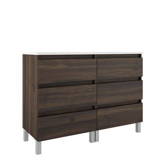 Saniclass Chaci PLUS Badkamermeubelset - 120x86x46cm - topblad - 6 lades - noten (hout)