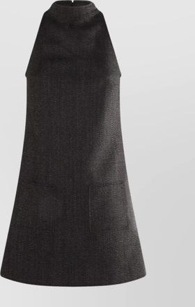 Courrèges textured fabric knee length dress with front pockets
