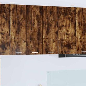 vidaXL vidaXL Armadio pensile Riga Rovere Affumicato e Bianco 30 x 31 x 80 cm