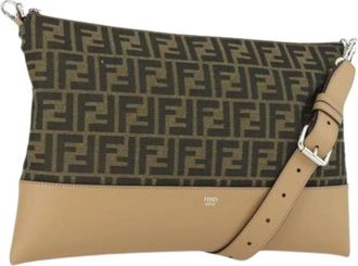 Fendi Pre-owned Cross Body Bags, female, Brown, Size: ONE SIZE Pre-owned Canvas Cross Body Bag