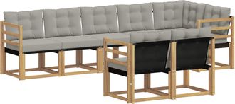 vidaXL Conjunto De Sof&aacute;s De Exterior 8 Uds. Blanco Y Gris Claro Vidaxl