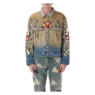 Who Decides War by Ev Bravado Denim Jackets, male, Multicolor, Size: XL Dove Trucker