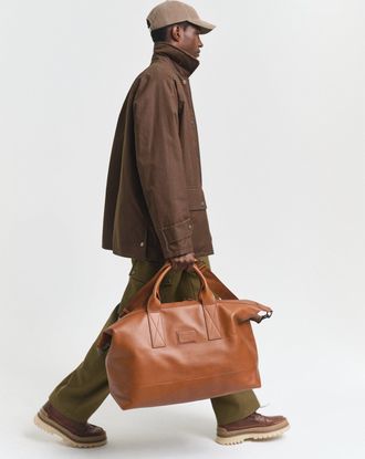 GANT Men Leather Duffel Bag (ONE SIZE) COGNAC