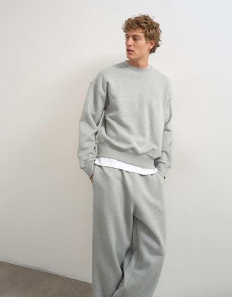 Topman felpa pesante vestibilit&agrave; comoda grigio m&eacute;lange