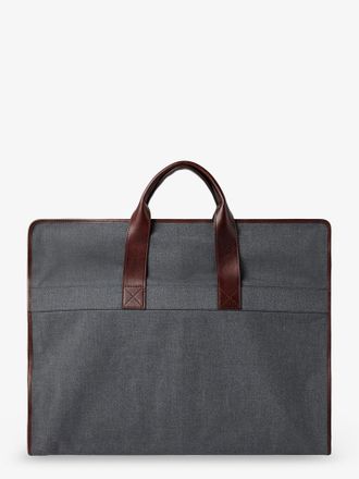 Brunello Cucinelli Mens Garment Bag Grey Technical Fabric Polyester Handbags Hand
