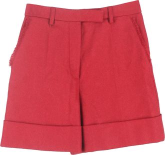 Thom Browne High-Rise Tailored Shorts in Red Wool