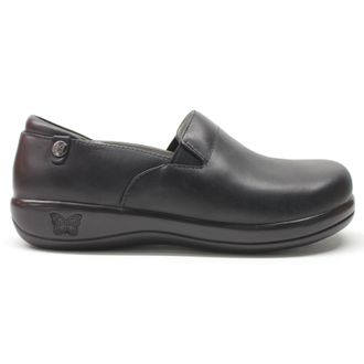 Alegria Keli Leather Womens Slip On Shoes - Oiled Black - Size:UK 6.5