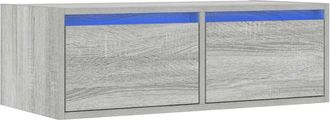 vidaXL Tv Cabinet with led Lights Grey Sonoma 75x35.5x25 cm Vidaxl
