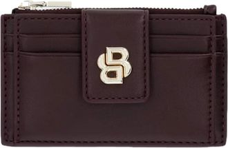 HUGO BOSS B Icon Card Holder 50552234 - Dames - Portefeuilles - Rood - ONE Size - Leer - Accessoires